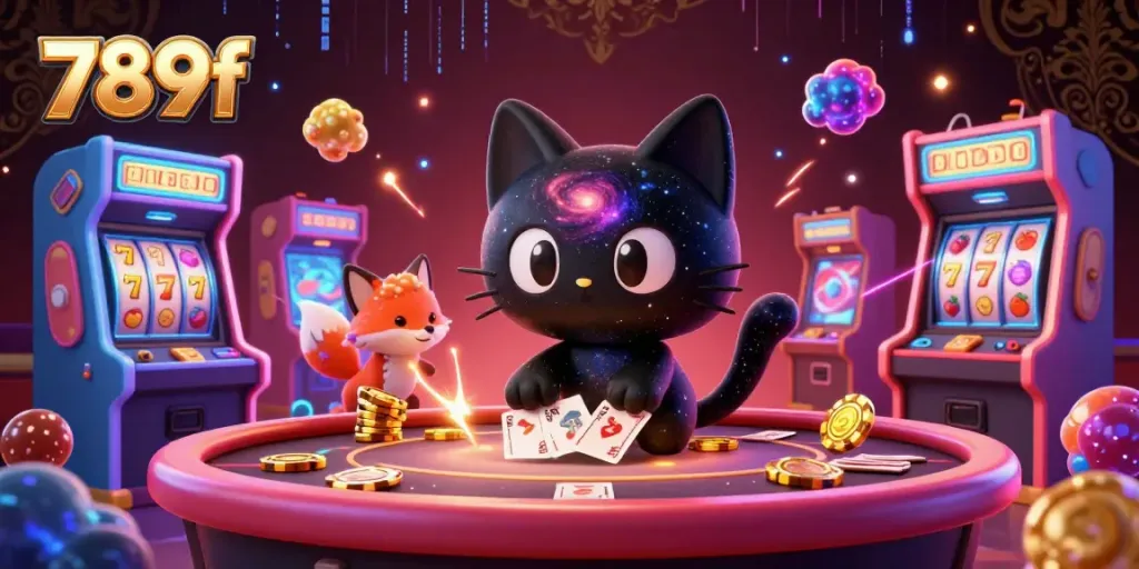 Experience thrilling gameplay at 789f with colorful casino elements and animated characters.