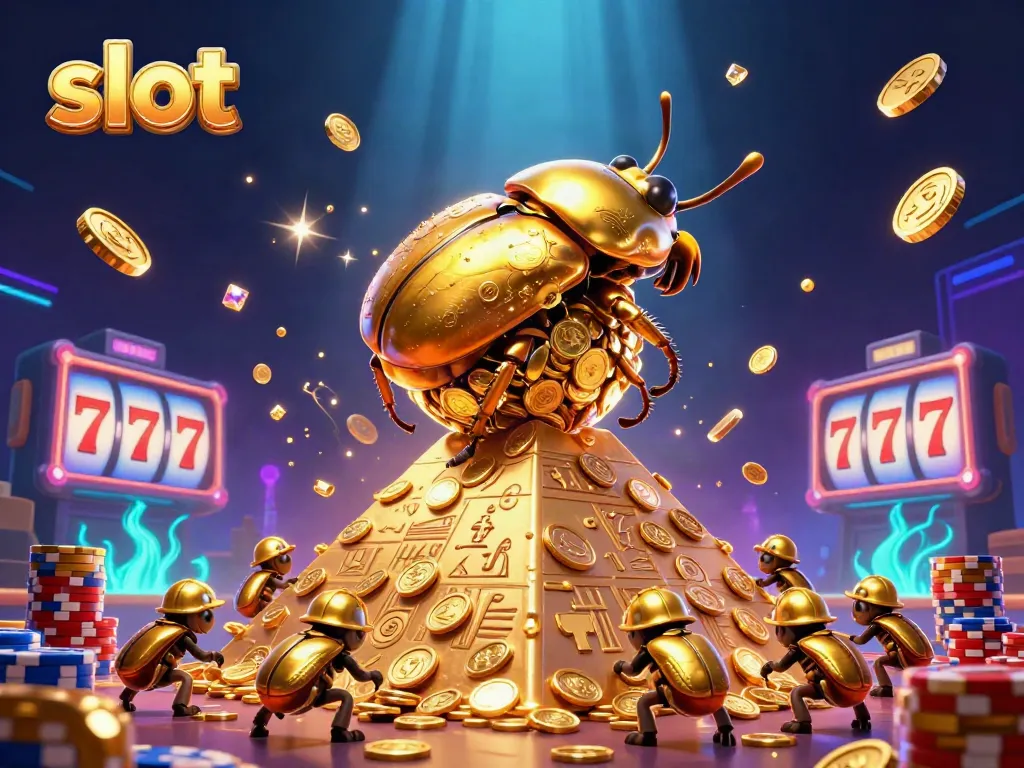 Engage with exhilarating slot adventures as golden coins cascade from characters in a vibrant casino scene.