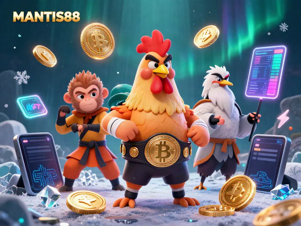 Engage with MANTIS88 through a vibrant and dynamic online casino experience featuring exciting characters and crypto elements.