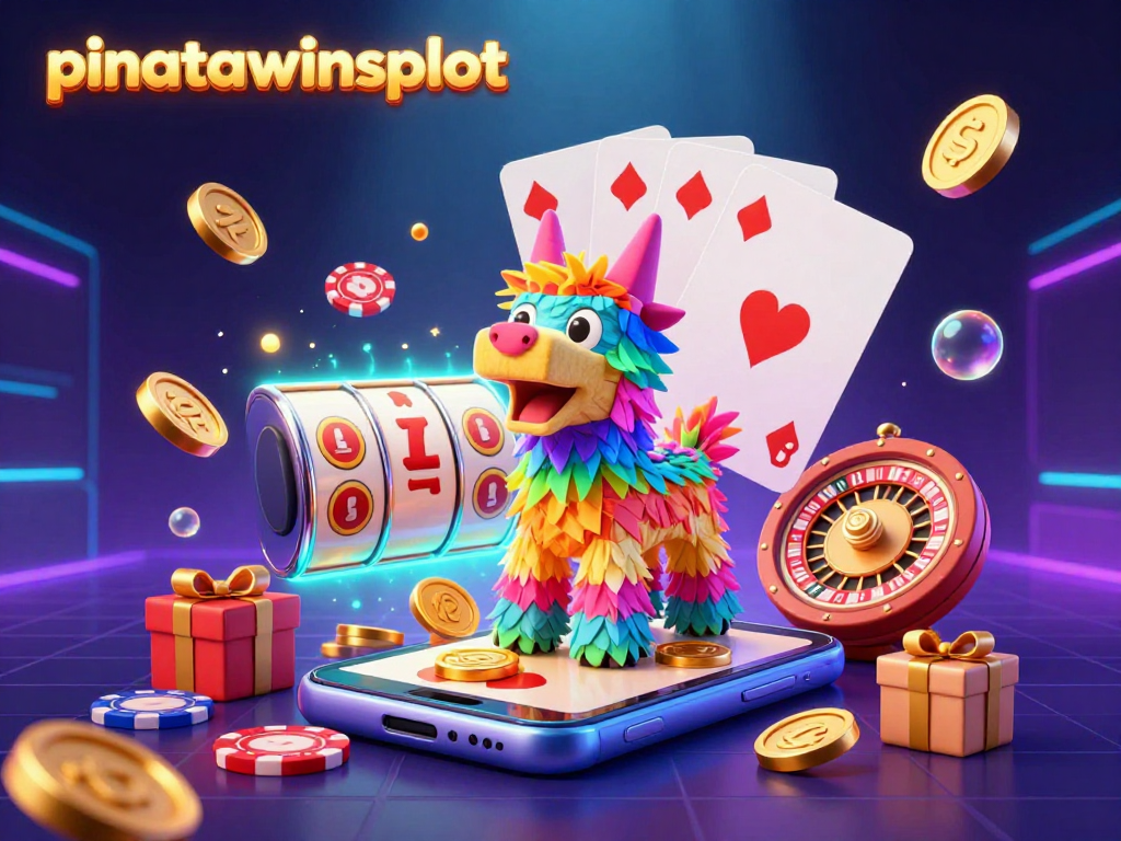 Play exciting slot games at pinatawinsslot with colorful reels, coins, and vibrant characters.