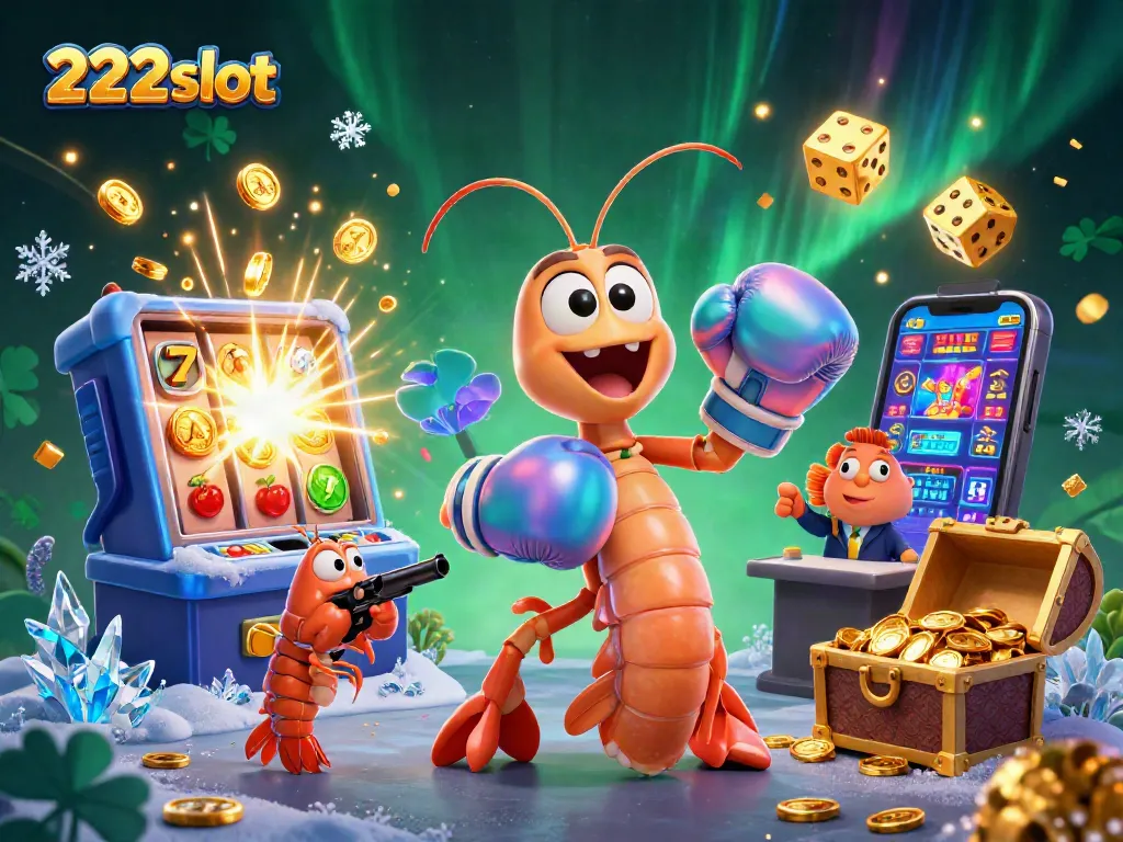 Memainkan slot 222slot dengan karakter udang mantis yang berwarna-warni dan simbol jackpot yang mengagumkan.