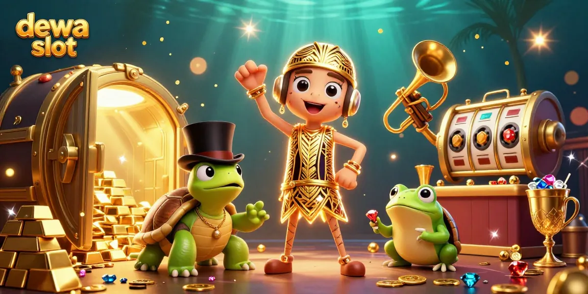 Engage with the dewa slot world showcasing vibrant characters and exciting game elements in a lively casino atmosphere.