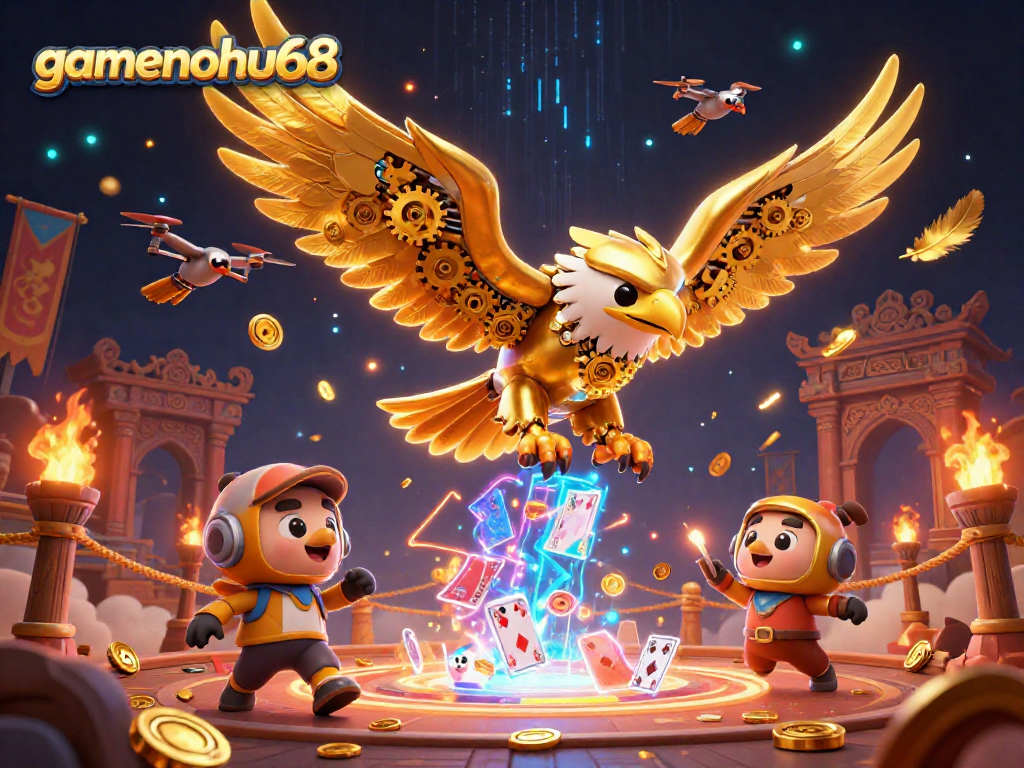 Experience excitement with gamenohu68's thrilling casino adventures in vibrant 3D illustration