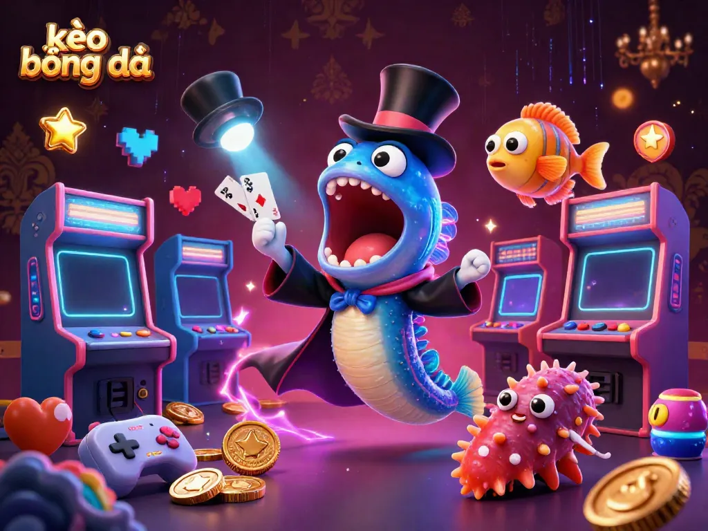 Engaging illustration of kèo bóng đá featuring animated sea creatures performing magic in a captivating gaming environment.