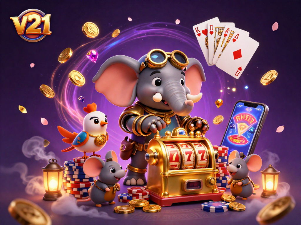Menangkan jackpot dengan v21 pada mesin slot emas yang dikelola oleh karakter unik.