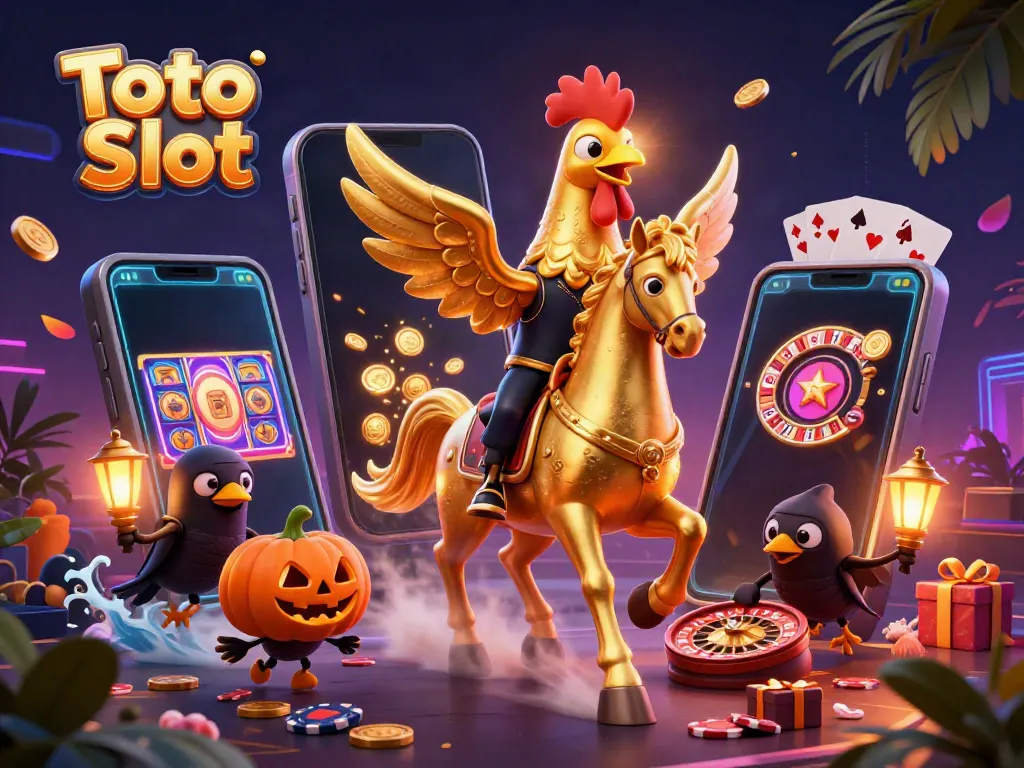 Menangkan Toto Slot dengan ilustrasi kasino malam yang memukau dan elemen permainan yang kaya.