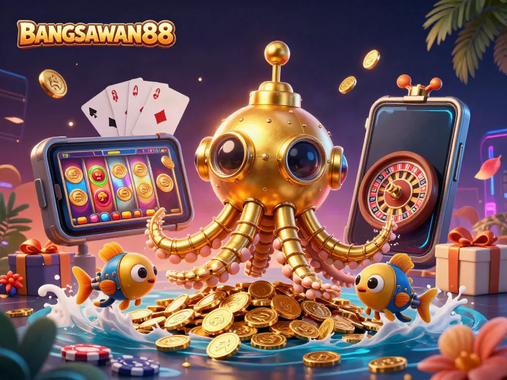Experience thrilling gameplay with BANGSAWAN88's vibrant slot games and immersive casino elements.