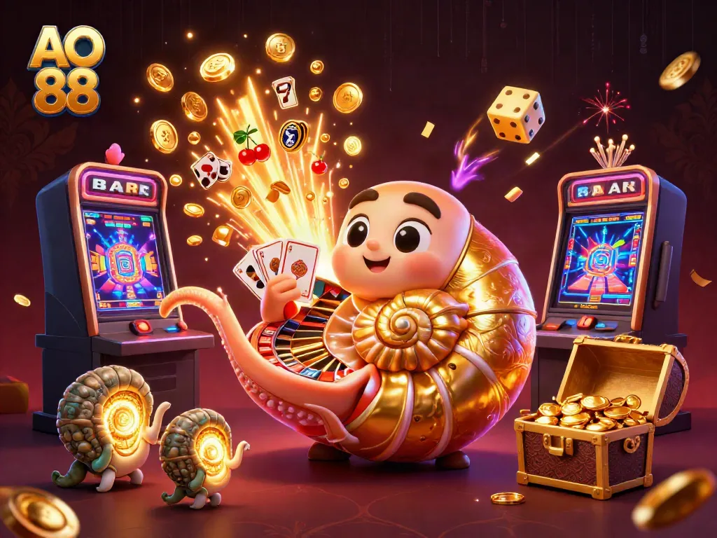 Engaging scene with AO 88 featuring a nautilus roulette wheel and slot machine miracles.