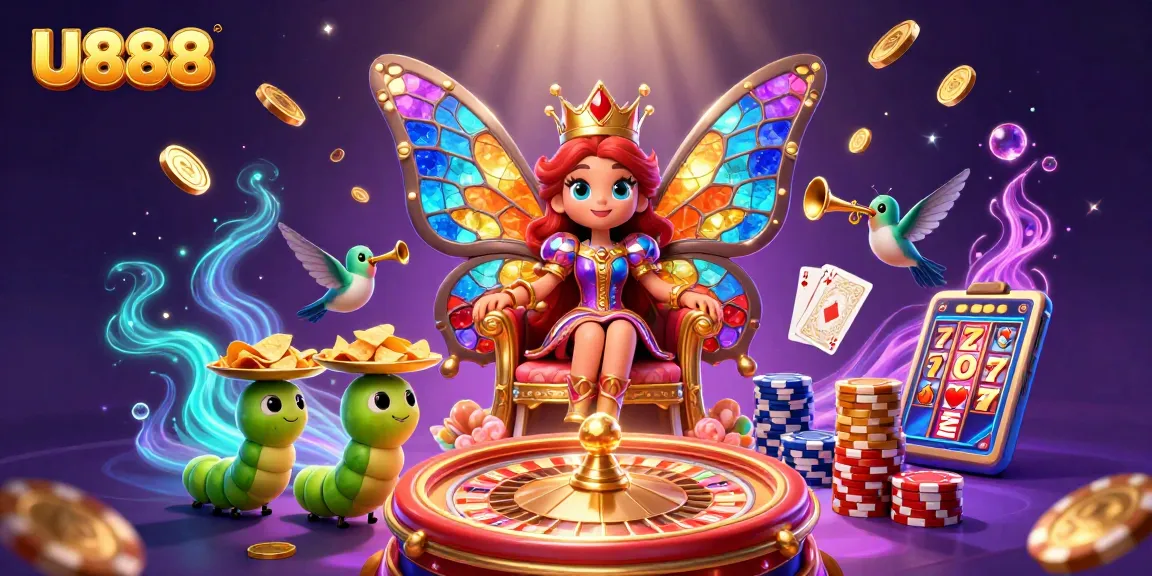 U888 offers a vibrant gaming experience with exciting casino elements in a stunning 3D illustration.